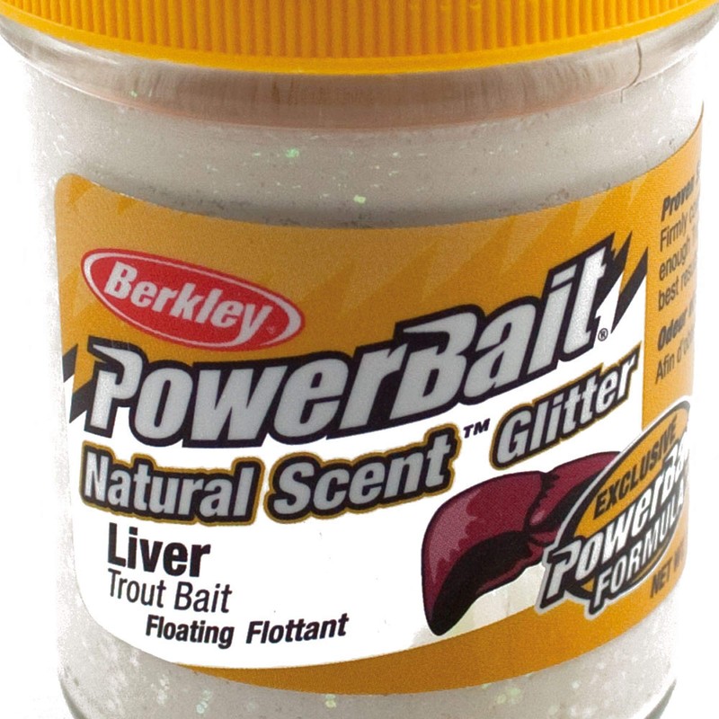Berkley Powerbait Natural Scent Glitter Troutbait Liver White