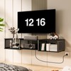 HOOBRO Floating TV Stand Wall Mounted with Power Outlet, Floating