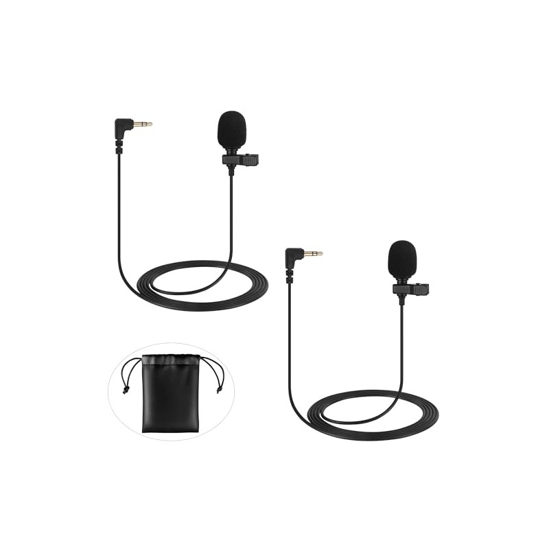 Paquete de 2 micrófonos Lavalier compatibles con DJI MIC 2,