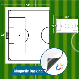 HOMiDEK 2 Piece Large Magnetic Backing Dry Erase Coaching Sheet for Whiteboard, Basketball, Soccer, Football, Hockey Tactics White Board for Coaches and Teachers, Teaching Aid Tools for Classrooms