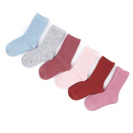 Big Girls Wool Socks Kids Winter Warm Crew Seamless Socks 6 Pack 8-10 Years