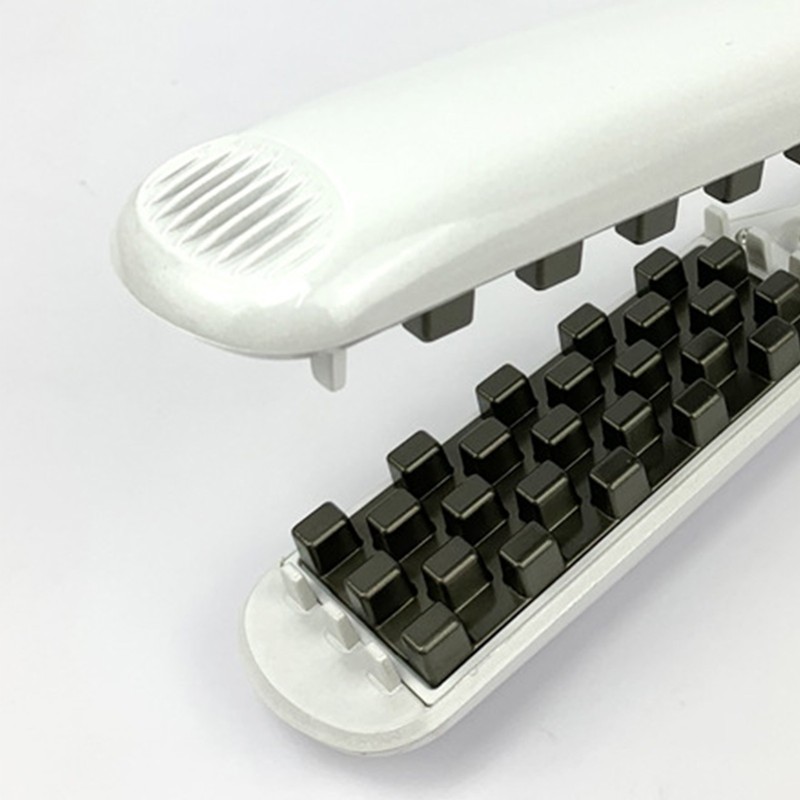 Volumizing Hair Iron Straightener Grid Hair Crimper Curling Dual Use