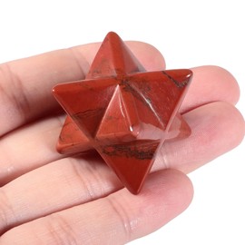 Lovionus89 Lovionus89 Natural Red Jasper Merkaba Crystal Protection Sacred Meditation Energy Generator Healing Chakra Six-pointed Star 1 Inch