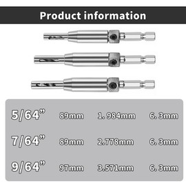 3 Pcs Upgrade Hinge Drill Bit Set, Drill Bits Set, Shank Hinge Drill Bit Guide Set High Speed Steel Self Centering Drill Bits For Door Window Cabinet Hinge Pilot Hole Drill Bit 2Mm, 2.8Mm, 3.6Mm