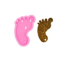 Super Glossy Foot Shape Silicone Mold Necklace Jewelry Epoxy Resin Mould Crafting Keychain Resin Silicone Molds DIY Jewelry Making Tools