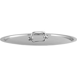 Mauviel M'Urban 3 Tri-Ply Brushed Stainless Steel Lid With Cast Stainless Steel Handle, 7.1-in, Made In France