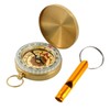 Harnovlis Luminous Navigation Compass Metal Pocket Compass with Whistle for