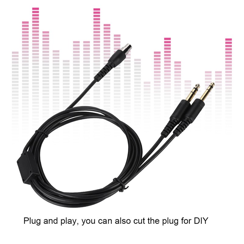 200cm Aviation Headset Plug Replacement Cable Adapter for Pilot DIY