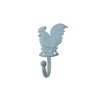 HANDCRAFTED NAUTICAL DÉCOR Rustic Light Blue Cast Iron Rooster Hook