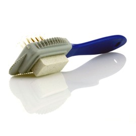 TelMo Suede Brush Nubuck Brush Suede Brush with Abrasive R Rubber, Brass Insert and Rubber Brush, plain