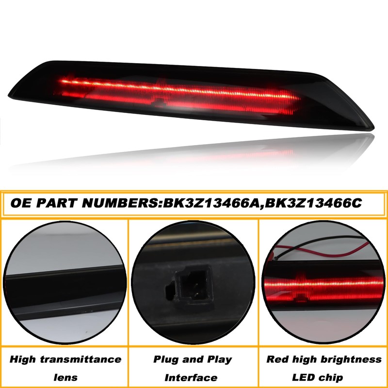 KEEGTBOX High Mount Stop Light LED Third Brake Light Assemblies