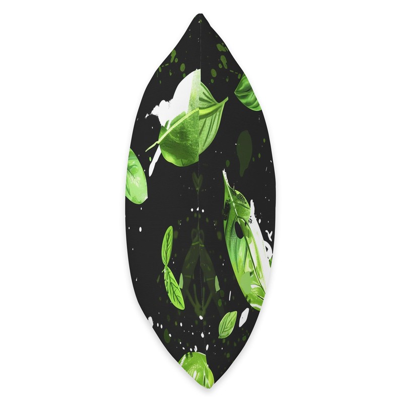 Basil Leaves Abstract Color Splash Throw Pillow