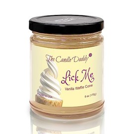 Lick Me - Vanilla Waffle Cone Scented - Funny 6 Oz Jar Candle - 40 Hour Burn Time