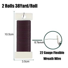 2 Rolls Florist Wire for Wreath Making, 22 Gauge Paddle Wire - Flexible Wreath Wire, Floral Wire for Christmas Wreath Making, Wedding Garland, Flower Arrangement Crafting Binding Wire for Floristry