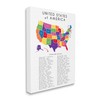Stupell Industries USA Map State Abbreviations and Capitals Playful Tones