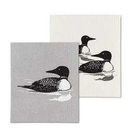 Loons Dishcloths. Set of 2.