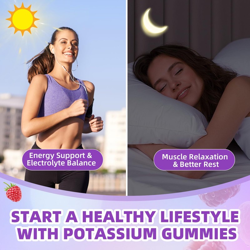 XIAAN Potassium Gummies for Women & Men, High Dose 2000mg