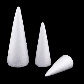 9-Pack Foam Cone Foam Materials Paint Decorative Styrofoam Cone for School and Science Modeling Projects, Thanksgiving Day Xmas Decors