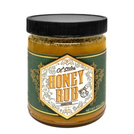 Ol' Stiles Honey Rub Homestyle-Creamed Honey Infused with Spices-Use On: Beef, Chicken, Pork, Seafood, Vegetables, Can be used as a Marinade, Glaze or in Sauces and Dressings