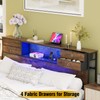 GiftGo King Size Headboard with 4 Fabric Storage Drawers Charging