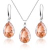 Linawe Citrine Crystal Jewelry Sets for Women, Yellow Diamond Pendant