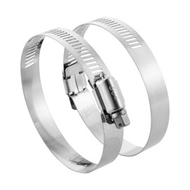 STEELSOFT Marine Grade 316 Stainless Steel Hose Clamps 1-1/2 inch 1-3/4 inch, Adjustable Worm Gear Drive Screw Hose Clamps Duct Pipe Clamp(2 Pack)