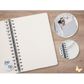 SIGEL JN623 Jolie Spiral notebook, Curly Mint, dotted (dot grid), 120 gsm, 16,8 x 21,5 cm, hardcover, 240 pages, mint Green, Black, White