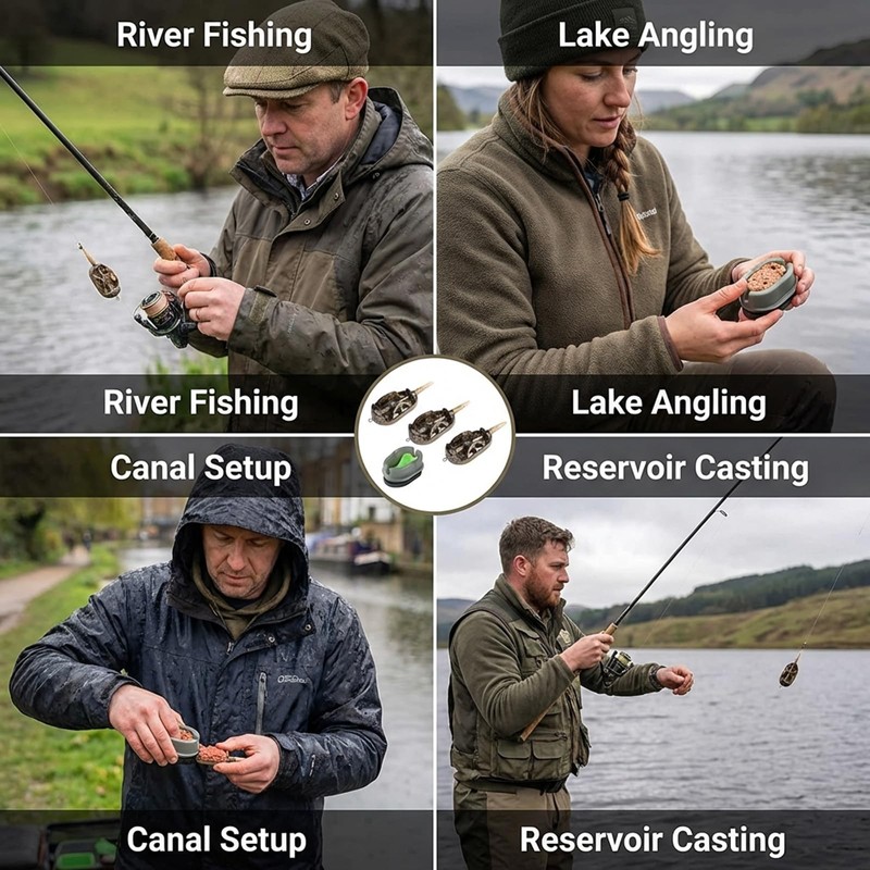 Method Feeders Fishing Carp, 5-Piece Method Feeder Set with Quick