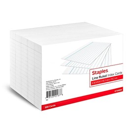Staples 233510 4-Inch X 6-Inch Line Ruled White Index Cards 500/Pack (50989)