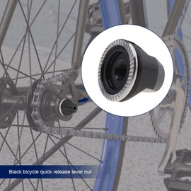 1x M5 Bicycle Quick Release Lever Nut Cap Aluminum Alloy for Bike Wheel Hub Axle Non-slip Black Cycling Components for Mountain Bike