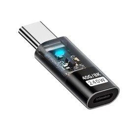 CY Adapter Transparent LED USB4 Type C Male to Female Extension 240W Power 40Gbps Data 8K Video Adapter for Phone Laptop