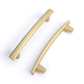 homdiy 5 inch Cabinet Handles 20 Pack Matte Gold Cabinet Pulls Arch Gold Drawer Pulls Brushed Brass Drawer Handles for Kitchen Dresser Furniture Hardware