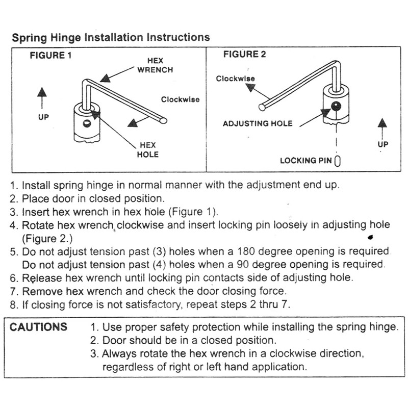 Heavy Duty 3 1/2" Inch Self-Closing Spring Loaded Door Hinge