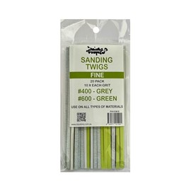 ICKYSTICKY FINE Grits Sanding Twigs or Sticks Ideal for Woodworking Hobby Arts Crafts Models Mixed Grits and Lengths Cushioned Abrasive 20pack