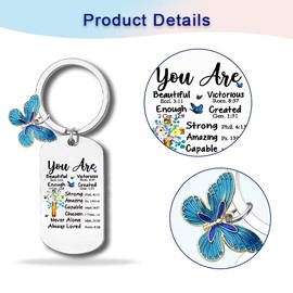 Inspirational Christian Gifts for Girls Women Friends Bible Verse Keychain for Granddaughter Daughter Religious Encouragement Gifts for Aunt Mom Birthday Christmas Gifts for Women Christian Keychain