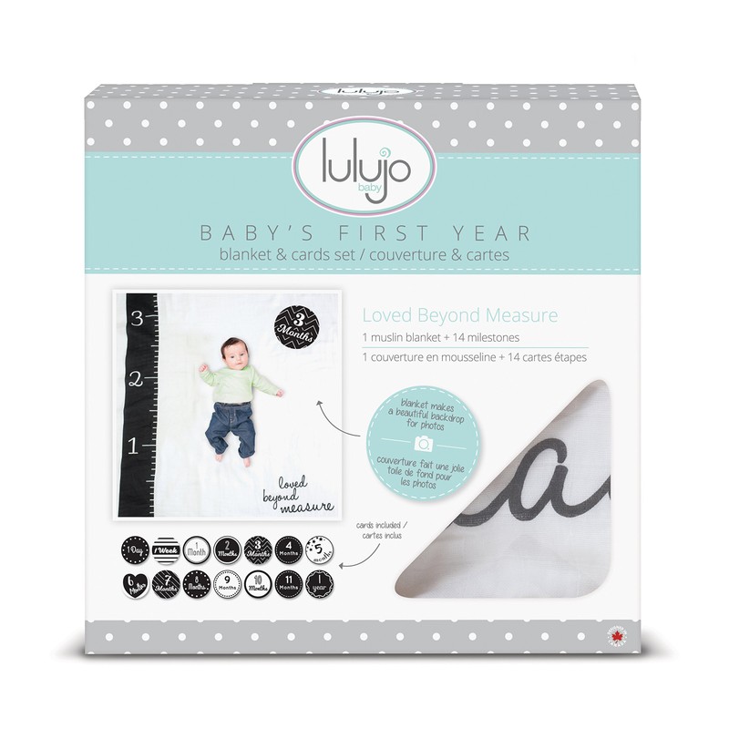 Lulujo Baby's 1st Year Loved Beyond Measure Blanket and Card