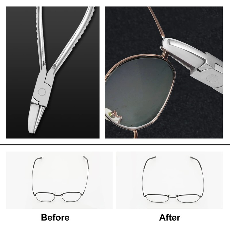 SPEEDWOX Eyeglasses Frame Pliers 6 Inches Round Nose Nylon Jaw