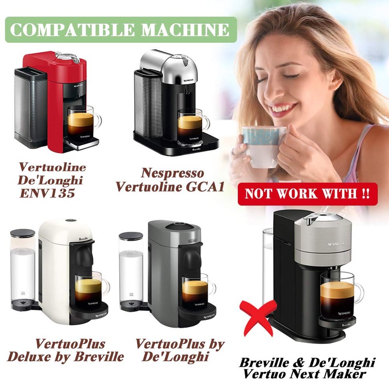 CAPMESSO Coffee Capsule, Reusable Vertuoline Pod Refillable Vertuo Capsules Stainless