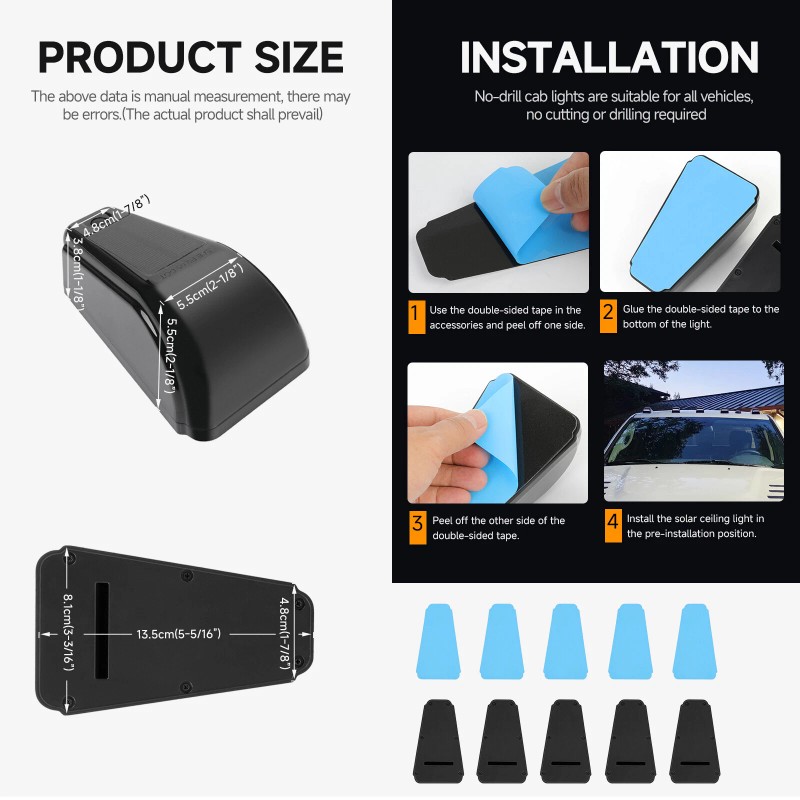 Dreamizer 5Pcs For Jeep Cherokee Solar Powered Wireless Roof 12