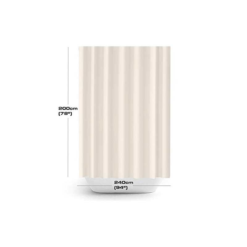 Tropik Home Light Cream Fabric Shower Curtain In 5 Different