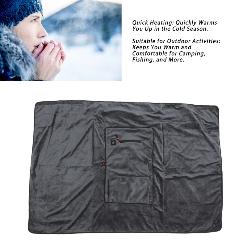 Heated Blanket Hot Heating Pad USB Powered Adjustable Temperature Fast