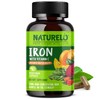 NATURELO Vegan Iron Supplement with Vitamin C and Organic Whole