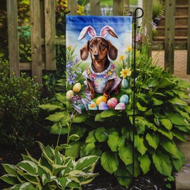 Caroline's Treasures DAC5007GF Dachshund Easter Egg Hunt Garden Flag Mailbox Flag Decorative Yard Flag Banner Outside Patio Artwork Yard Flower Beds, Garden Size, Multicolor