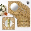 MAONAME 12" Gold Charger Plates Set of 12, Mirror Charger