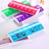 (Purple) Multi-Colored Weekly Pill Storage Container with 7-Grid Design, Ideal