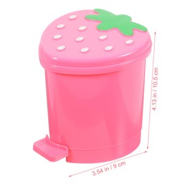 STOBOK for Women Cans Mini Desk Press Room Desktop Recycle Wastebasket Pink Vanity Creative Table Strawberry Cute Holder Household Wastebaskets Pencils Trash Swing Cars Container Rubbish