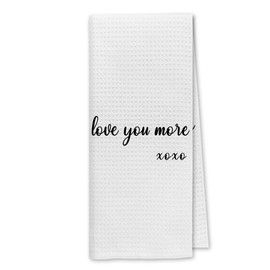 Dibor Funny Quote Love You More XOXO Kitchen Towels Dish Towels Dishcloth,Love Saying Sign Decorative Absorbent Drying Cloth Hand Towels Tea Towels for Bathroom Kitchen,Funny Couples Gifts