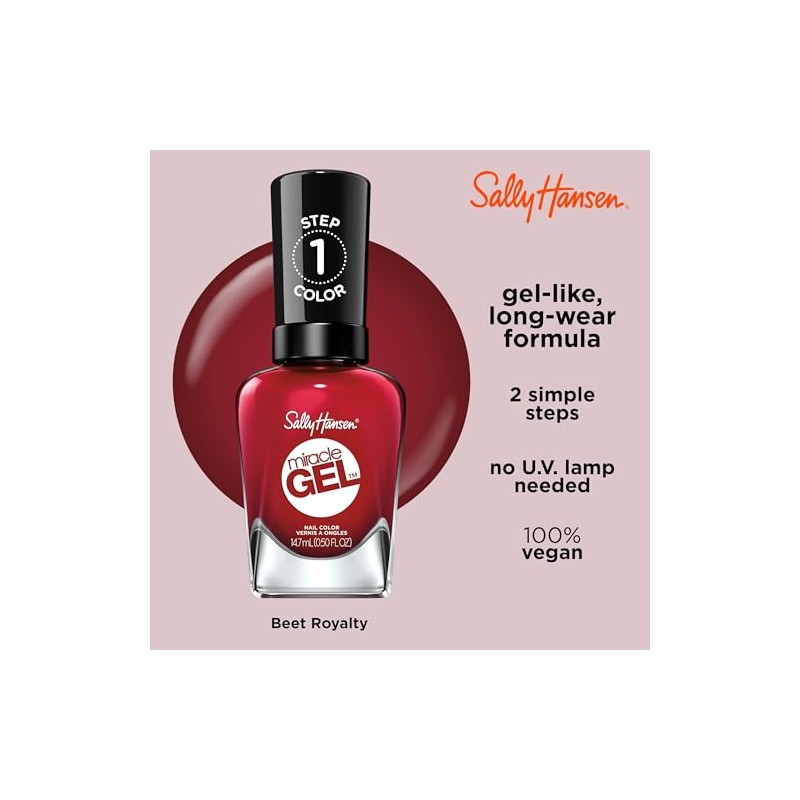 Sally Hansen Miracle Gel Cant Beet Royalty, .5 Oz, Pack
