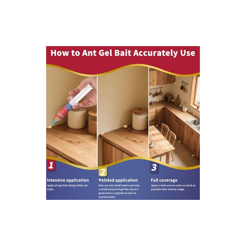 Ant Killer Gel for Indoors and Outdoors, Powerful Ant Control
