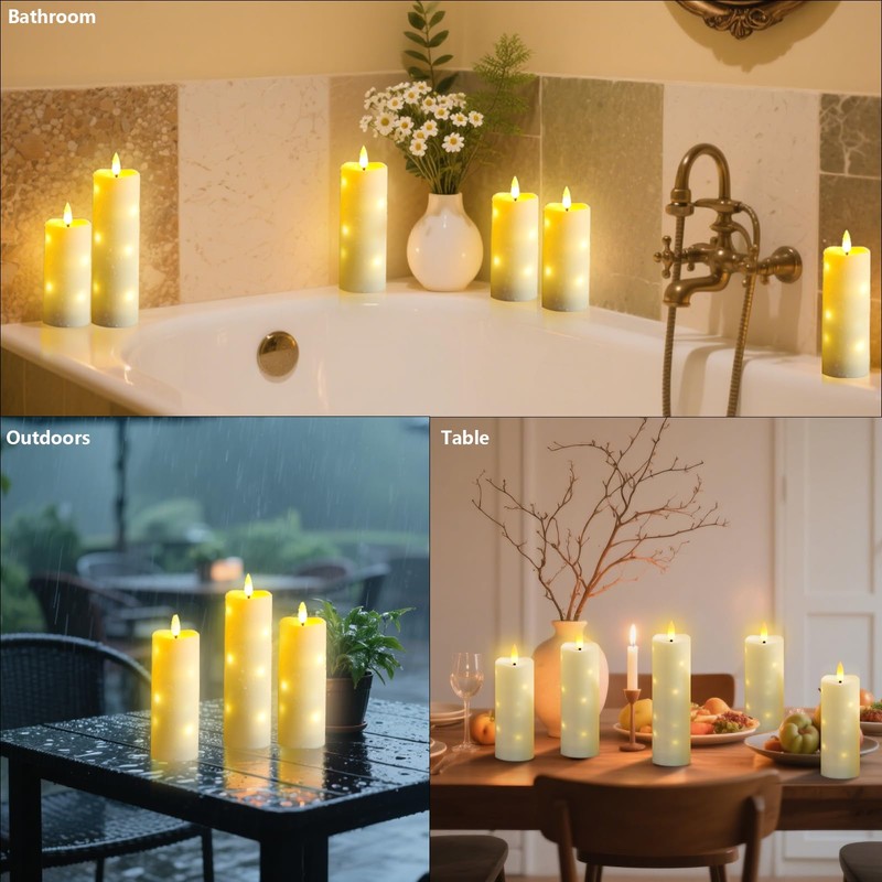 Nimiko Waterproof Outdoor,with Timer & Remote - 2 Pack Flameless